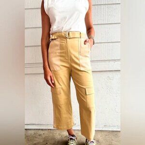 FRNCH | Erina Khaki Cargo Pants with Large Pockets, Cropped, NWT size S